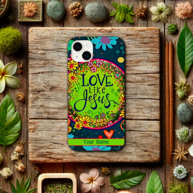 Liebe wie Jesus Floral Personalisiert Fun Whimsy Case-Mate iPhone Hülle (Von Creator hochgeladen)
