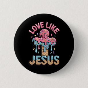 Liebe wie Jesus Kinder Christliches Eis-Drip-Junge Button