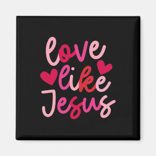 Liebe wie Jesus Kokette Herz Kreuz Christliches Va Magnet