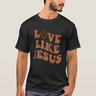 Liebe wie Jesus Lächeln Gesicht Vintage Für Männer T-Shirt