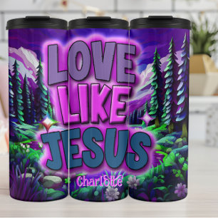 Liebe wie Jesus: Lebhafte Landschaft Thermosbecher
