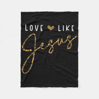 Liebe wie Jesus Leopard Herz Christlicher Glaube B Fleecedecke