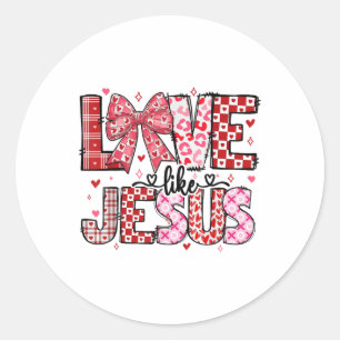 Liebe wie Jesus Niedlich Groovy Coquette Bow Chris Runder Aufkleber