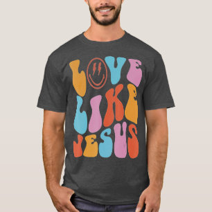 Liebe wie Jesus positive katholische Preppy Retro T-Shirt
