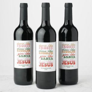 Liebe wie Jesus Religiöse Weihnachten Weinetikett