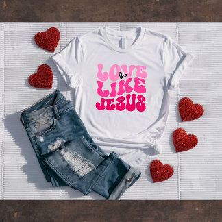 Liebe wie Jesus Retro Valentinstag-Shirt T-Shirt