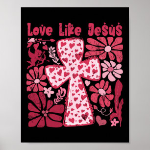 Liebe wie Jesus Schwarz Boho Moderne Religiöse Got Poster