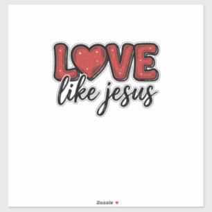 Liebe wie Jesus Vintage-Christen-Shirt-Design_1 Aufkleber