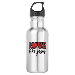 Liebe wie Jesus Vintage-Christen-Shirt-Design_1 Edelstahlflasche