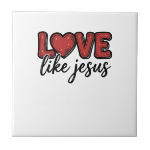 Liebe wie Jesus Vintage-Christen-Shirt-Design_1 Fliese