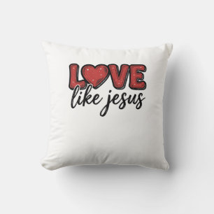 Liebe wie Jesus Vintage-Christen-Shirt-Design_1 Kissen
