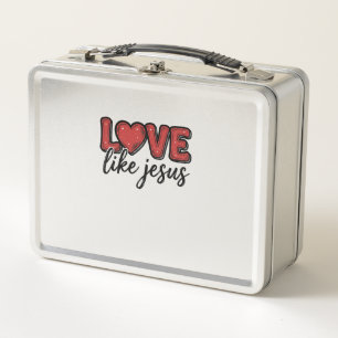 Liebe wie Jesus Vintage-Christen-Shirt-Design_1 Metall Brotdose
