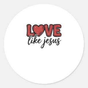Liebe wie Jesus Vintage-Christen-Shirt-Design_1 Runder Aufkleber