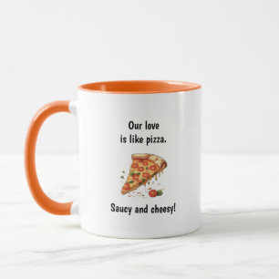 Liebe wie Pizza Funny Food Pub Sprichwort Tasse