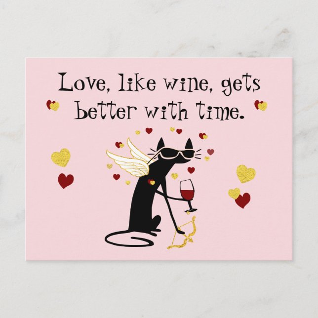Liebe wie Wine Valentine Postkarte (Vorderseite)
