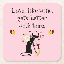 Liebe wie Wine Valentine Rechteckiger Pappuntersetzer