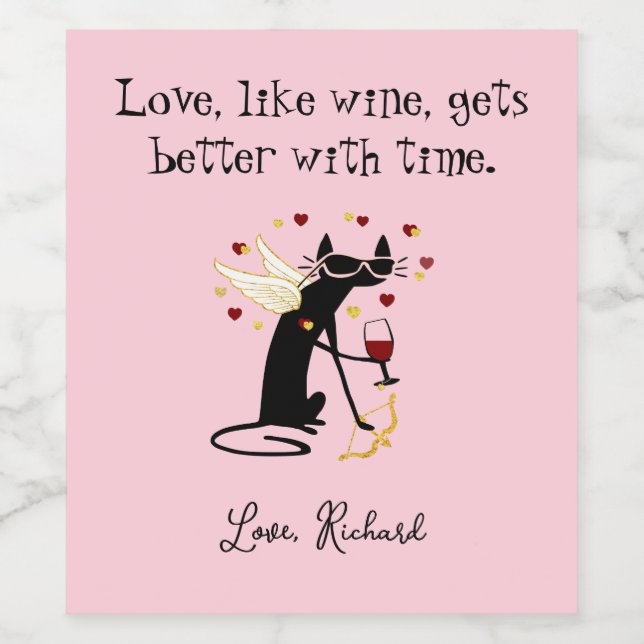 Liebe wie Wine Valentine Weinetikett (Einzelnes Label)