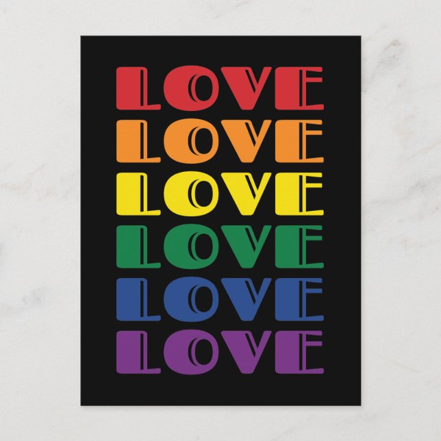 Liebe Wiederholen von LGBTQ-Gay Pride Postkarte (Vorderseite)