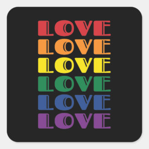Liebe Wiederholen von LGBTQ-Gay Pride Quadratischer Aufkleber