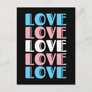 Liebe Wiederholen von LGBTQ Transgender-Pride Postkarte
