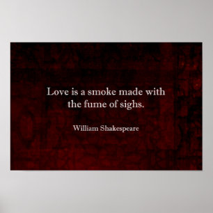 LIEBE William Shakespeare Romeo und Juliet Zitat Poster