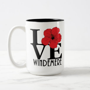 LIEBE Windemere Red Hibiskus 15oz Zweifarbige Tasse