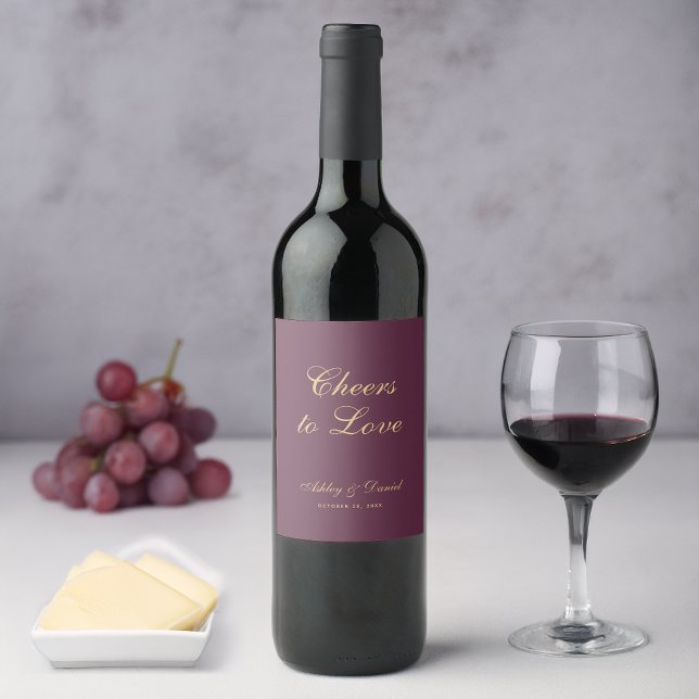 Liebe Wine Color Einfaches Skript Hochfahren Weinetikett (Von Creator hochgeladen)