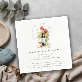 Liebe Wine Floral Wedding Fun Fakten Serviette