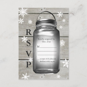 Liebe-Winter-Scheunen-Hochzeiten UAWG RSVP Karte