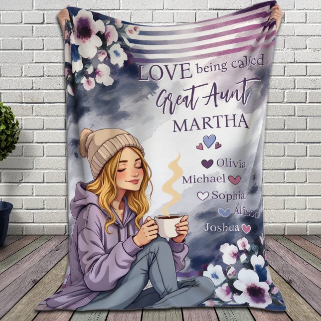 Liebe wird als Great Tante Niece und Nephews bezei Fleecedecke (Love Being Called Great Aunt Niece and Nephews Fleece Blanket)