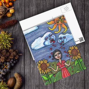 Liebe wird dich wachsen lassen postkarte