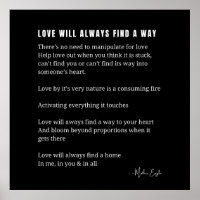 Liebe wird immer einen Weg finden Gedicht Poster b