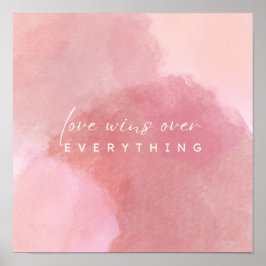 "Liebe wird rot: Eine rosa Wasserfarbenangelegenhe Poster