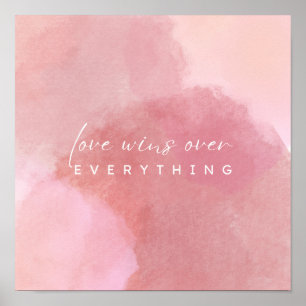 "Liebe wird rot: Eine rosa Wasserfarbenangelegenhe Poster