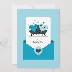 Liebe wird zusammen gestupft - Blue Tones Card Feiertagskarte