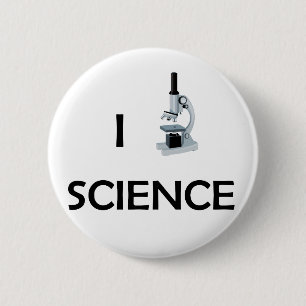 Liebe-Wissenschafts-Mikroskop Button