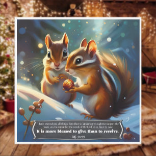 Liebe Wohltätigkeit KJV Bible Woodland Chipmunk We Feiertagskarte