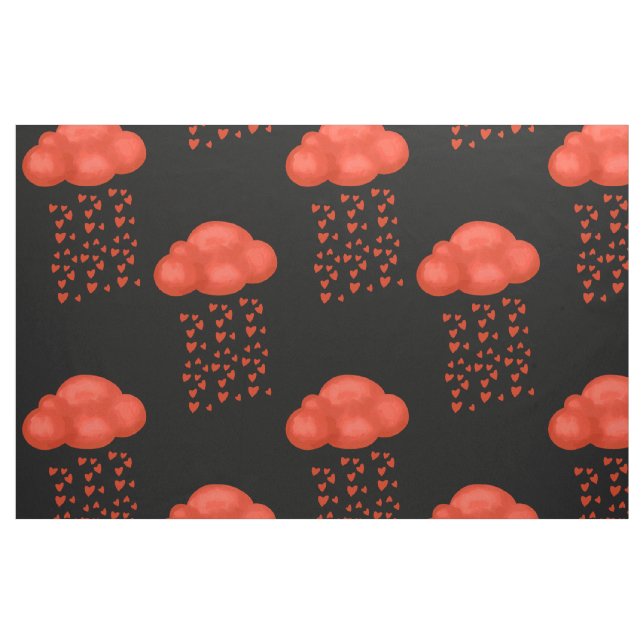 Liebe Wolkenkratzer Rotes Herz Valentinstag Stoff (Fat Quarter (45,7 x 55,9 cm))
