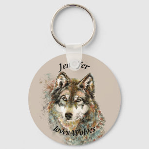 Liebe Wolves Wolf Quote Individuelle Name Personal Schlüsselanhänger
