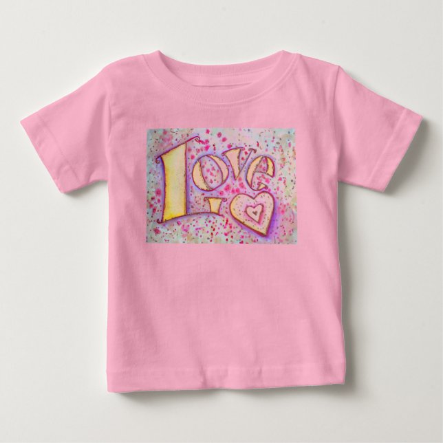 Liebe Word Art Painting Custom T - Shirt (Vorderseite)