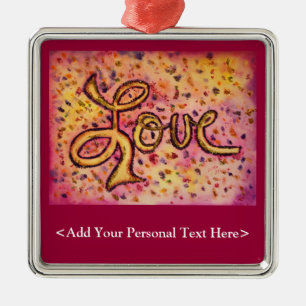 Liebe Word-Ornament mit benutzerdefinierten Textop Ornament Aus Metall