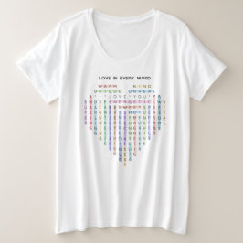 Liebe Word Quest - Heart Puzzle - Ich Liebe Sie Große Größe T-Shirt