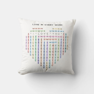 Liebe Word Quest - Heart Puzzle - Ich Liebe Sie Kissen