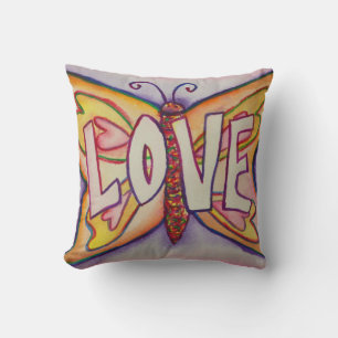 Liebe Word Rosa Schmetterling Art Custom Theken Ki Kissen