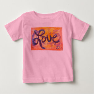 Liebe Word Sunset Golden Glow Glitzer T - Shirt
