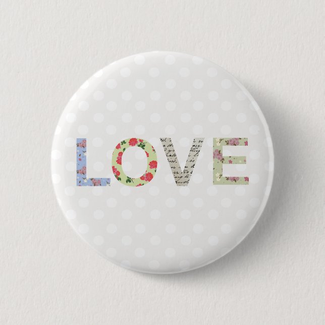 Liebe Wort Kunst Knopf Abzeichen Button (Vorderseite)