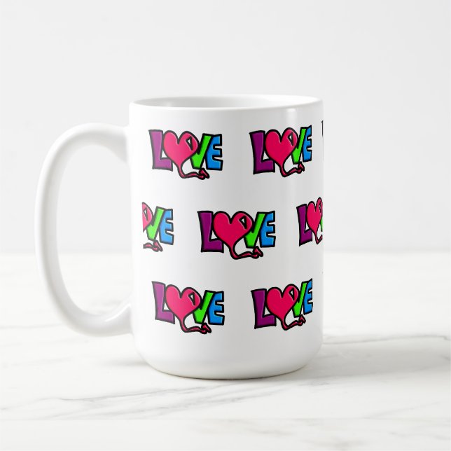 Liebe Wort Kunst Typografie Kaffeetasse (Links)