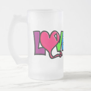 Liebe Wort Kunst Typografie Mattglas Bierglas