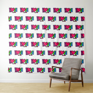 Liebe Wort Kunst Typografie Wandteppich