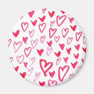 Liebe-Wort-Muster IV der Watercolor-Herz-  Magnet